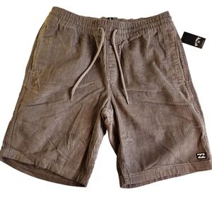 BILLABONG Corduroy Shorts Mens Large Gray Confort Drawstring NEW